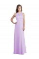 Outlet Sweetheart Long Chiffon Bridesmaid Dress with Halter Straps