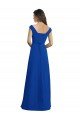 Outlet Draped Shoulder V-Neck Long Chiffon Bridesmaid Dress