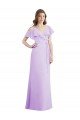 Outlet Ruffled Neckline Cold Shoulder Long Chiffon Bridesmaid Dress