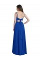 Outlet Draped High Low Chiffon Bridesmaid Dress with Cross Over Bodice