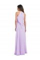 Outlet Halter Chiffon A-Line Bridesmaid Dress with Flounce Back