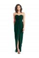 Outlet Twist Front Draped Chiffon Bridesmaid Dress with Slit