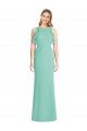 Outlet Jewel Neck Mermaid Open Back Chiffon Bridesmaid Dress
