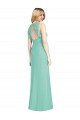 Outlet Jewel Neck Mermaid Open Back Chiffon Bridesmaid Dress