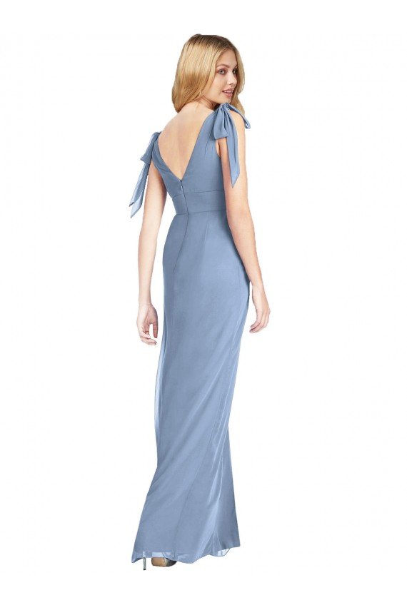 Outlet Bow-Shoulder Sleeveless Deep V-Back Mermaid Bridesmaid Dress