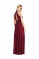 Outlet High-Neck Open Back Shirred Halter Maxi Bridesmaid Dress
