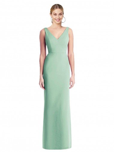 Outlet Sleeveless Tie Back Chiffon Trumpet Chiffon Bridesmaid Dress