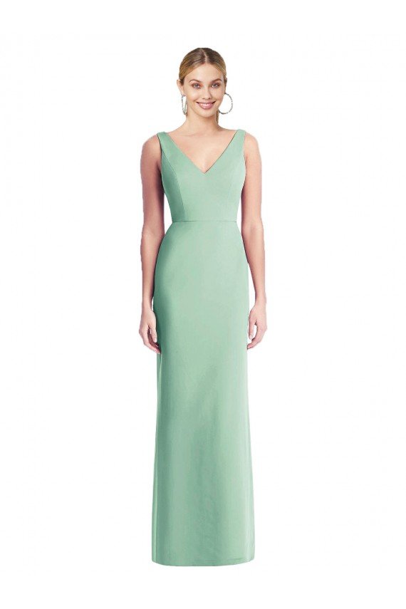 Outlet Sleeveless Tie Back Chiffon Trumpet Chiffon Bridesmaid Dress