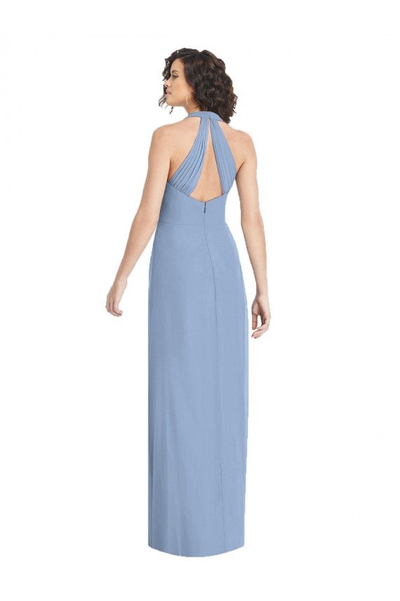 Outlet V-Neck Halter Back Straps Chiffon Formal Bridesmaid Dress
