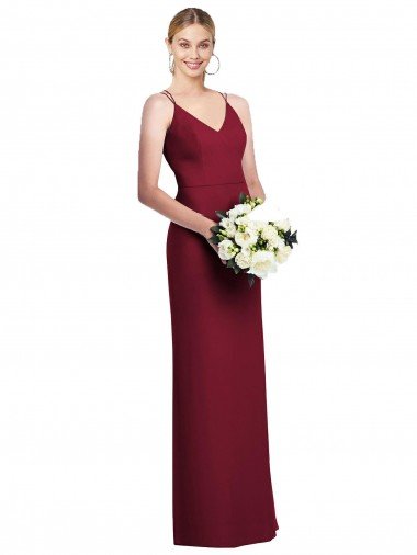 Outlet Full Length Draped Blouson Back Chiffon Maxi Bridesmaid Dress