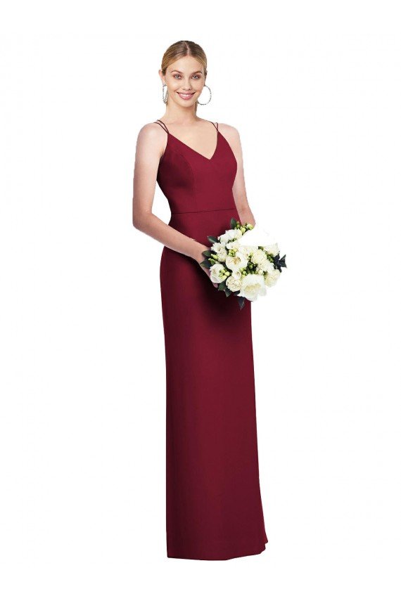 Outlet Full Length Draped Blouson Back Chiffon Maxi Bridesmaid Dress
