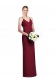 Outlet Full Length Draped Blouson Back Chiffon Maxi Bridesmaid Dress