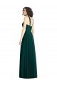 Outlet Draped Halter Neck Long Chiffon Bridesmaid Dress with Low Back