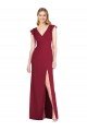 Outlet Ruffled Sleeves Mermaid Chiffon Bridesmaid Dress with Front Slit