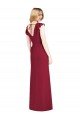 Outlet Ruffled Sleeves Mermaid Chiffon Bridesmaid Dress with Front Slit