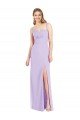 Outlet Spaghetti Straps Mermaid Chiffon Bridesmaid Dress with Side Front Slit