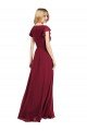 Outlet Flutter Sleeves Faux Wrap Chiffon Bridesmaid Dress
