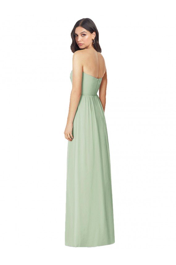 Outlet Strapless Sweetheart All-Over Shirring Chiffon Bridesmaid Dress
