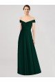 Outlet Full length Off the Shoulder Chiffon Bridesmaid Dress