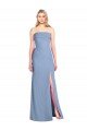 Outlet Trumpet Full Length Strapless Chiffon Bridesmaid Dress with Slit