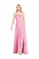 Outlet Strapless Notch Chiffon Maxi Bridesmaid Dress