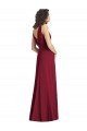 Outlet Draped V-Neck Long Sleeveless Chiffon Bridesmaid Dress