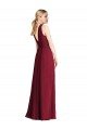 Outlet Plunging V-Back Long Full Length Chiffon Bridesmaid Dress
