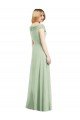 Outlet Draped Off the Shoulder Lux Chiffon Bridesmaid Dress