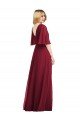 Outlet Full Length Lux Chiffon Flutter Sleeves Bridesmaid Dress
