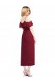 Outlet Cocktail Wrap Chiffon Bridesmaid Dress with Fluttering Ruffles