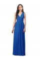 Outlet Draped V-Neck Shirred Chiffon Maxi Bridesmaid Dress