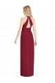 Outlet V-Neck Halter Chiffon Maxi Formal Bridesmaid Dress Open Back
