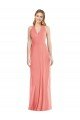 Outlet V-Neck Halter Chiffon Maxi Formal Bridesmaid Dress Open Back