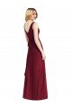 Outlet Sleeveless V-Neck Chiffon Wrap Bridesmaid Dress