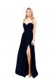 Outlet Draped A-Line Chiffon Formal Bridesmaid Dress with Spaghetti Straps and High Slit