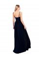 Outlet Draped A-Line Chiffon Formal Bridesmaid Dress with Spaghetti Straps and High Slit