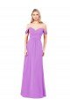 Outlet Off The Shoulder Draped Sleeves A-Line Chiffon Bridesmaid Dress
