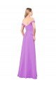 Outlet Off The Shoulder Draped Sleeves A-Line Chiffon Bridesmaid Dress