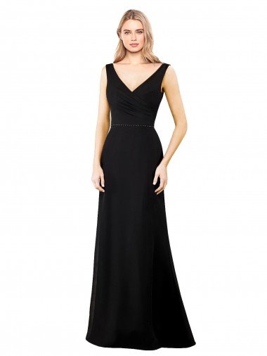 Outlet V-Neckline Chiffon Bridesmaid Dress / Prom Dress with Draped Bodice