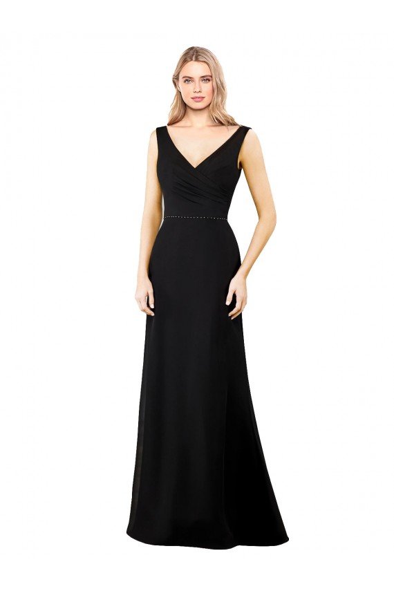 Outlet V-Neckline Chiffon Bridesmaid Dress / Prom Dress with Draped Bodice