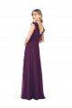 Outlet Ruffle Cap Sleeves Long Chiffon Bridesmaid Dress