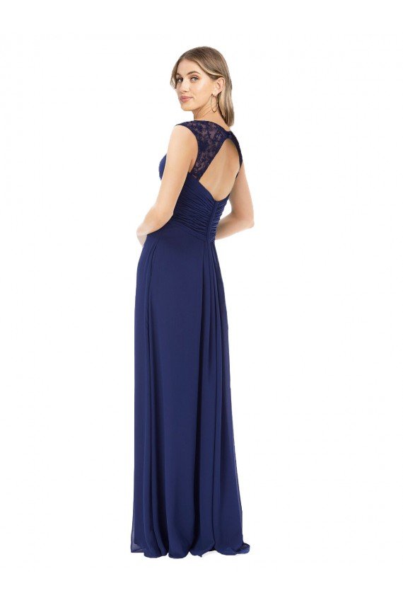Outlet Embroidered Keyhole Back Chiffon Bridesmaid Dress