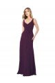 Outlet Long Chiffon Bridesmaid Dress with Front Bow