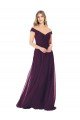 Outlet Classic Off the Shoulder Draped Chiffon Bridesmaid Dress