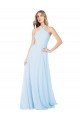 Outlet Criss Cross High Neck Halter Chiffon Bridesmaid Dress