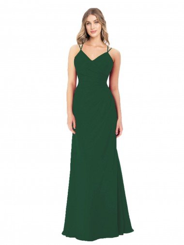 Outlet Criss Cross Strappy Chiffon Bridesmaid Dress