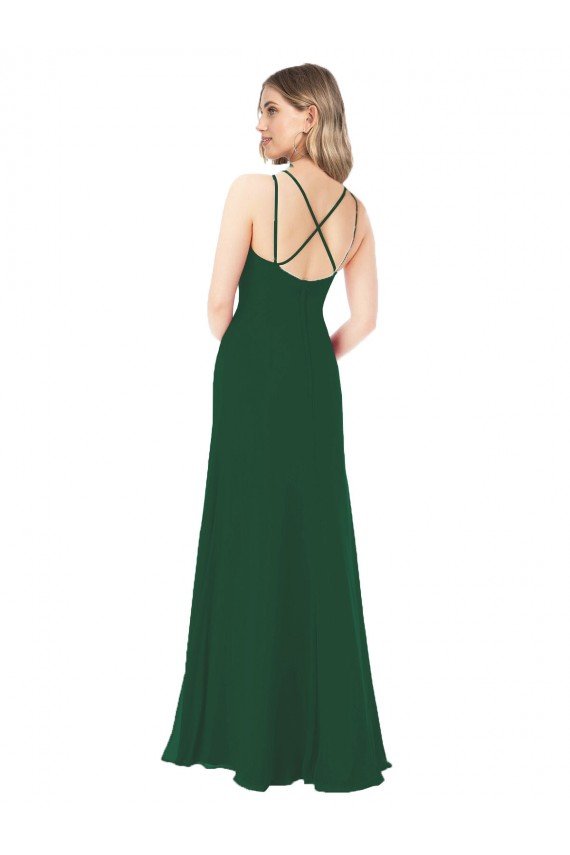 Outlet Criss Cross Strappy Chiffon Bridesmaid Dress