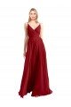 Outlet A-Line Spaghetti Straps V-Neckline Chiffon Bridesmaid Dress Open Back