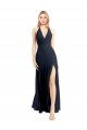 Outlet Plunging V-Neckline Halter Chiffon Wrap Bridesmaid Dress / Prom Dress with High Slit