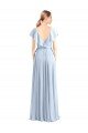 Outlet V-Neck A-Line Flutter Sleeves Long Chiffon Wrap Style Bridesmaid Dress